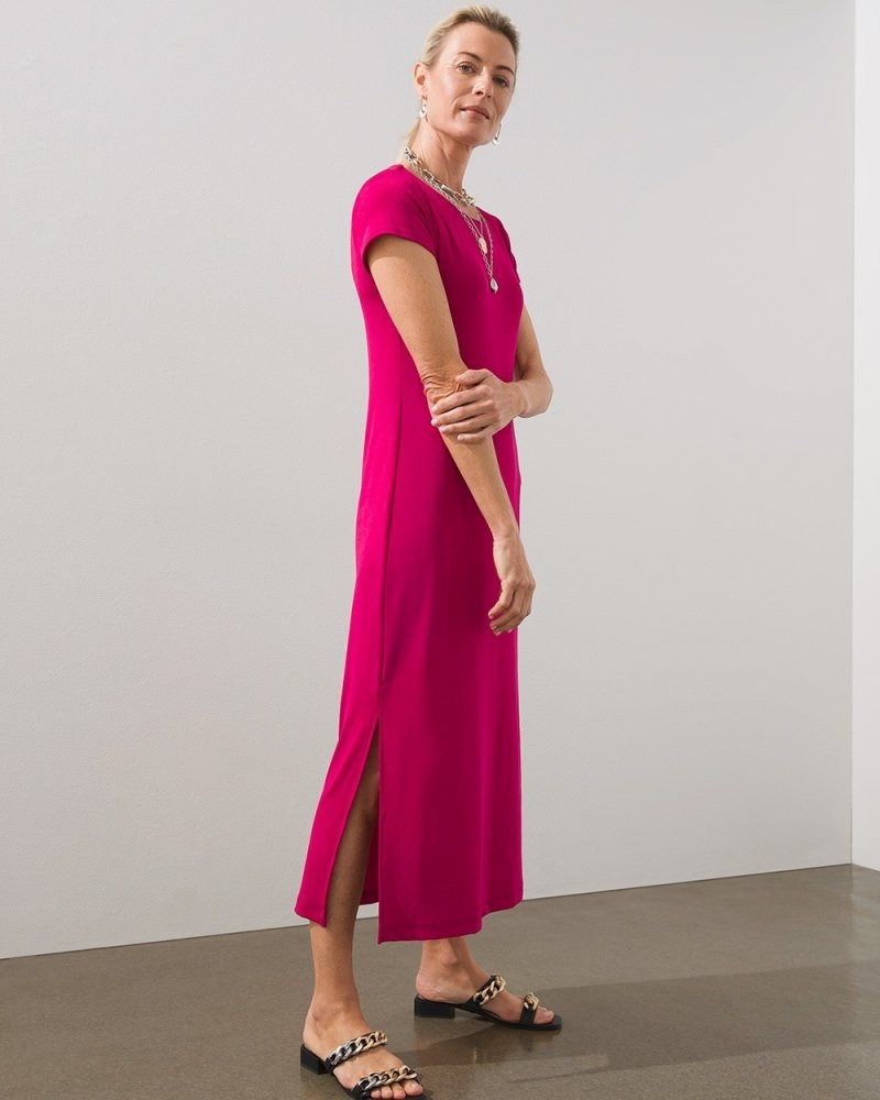 Travelers Classic Short Sleeve Maxi Dress Spiced Red