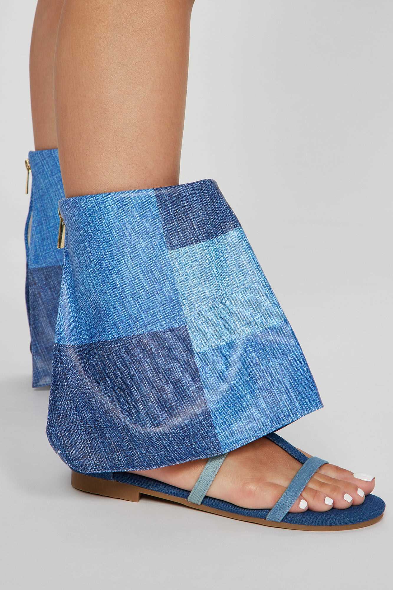 Highlight Of My Day Flat Sandals   Denim