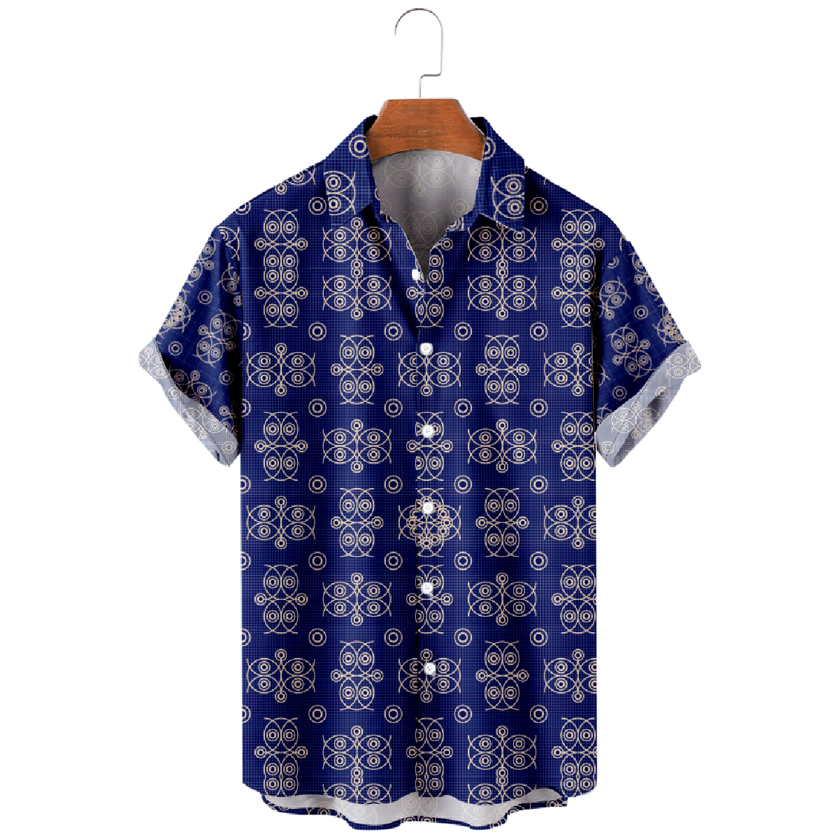 Owl Pattern Print Button Up Shirt Men's Owl Hawaiian Shirt Short Sleeve