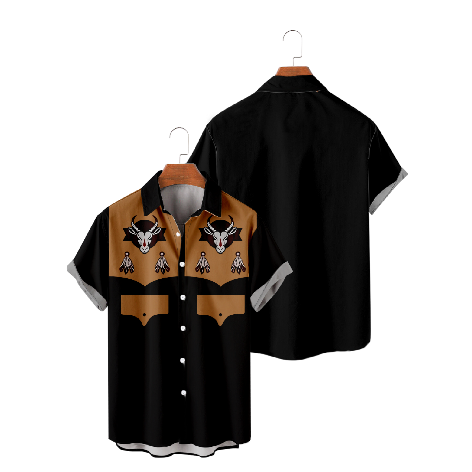 Buffalo Vintage Short Sleeve Shirt Men's Button Up Shirt Summer Shirt