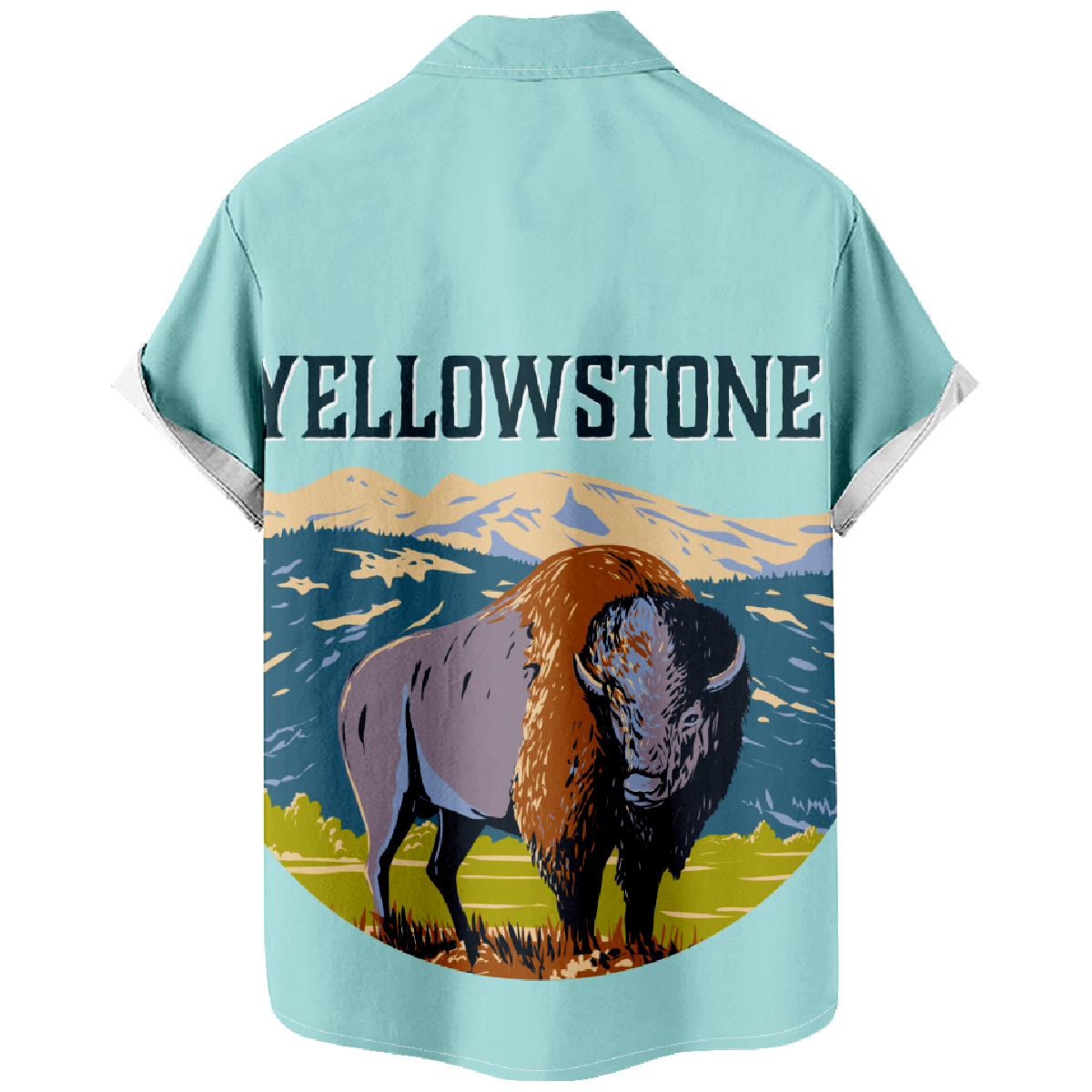 Yellowstone Button Up Shirt Men's Short Sleeve Shirt Summer Tops Allover Print