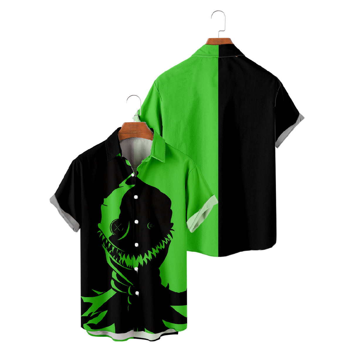 Scarecrow Button Up Shirt Halloween Costume Mens Hawaiian Shirt Short Sleeve Regular Fit