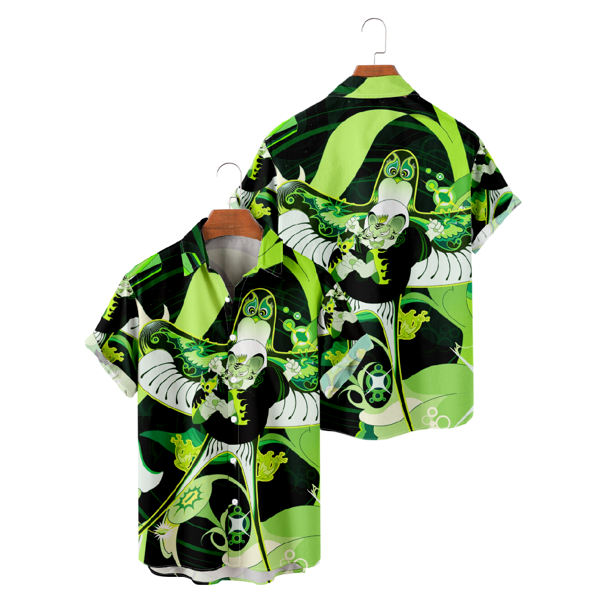 Kite Graphic Print Hawaiian Shirt Men's Button Up Shirt Short Sleeve Regular Fit