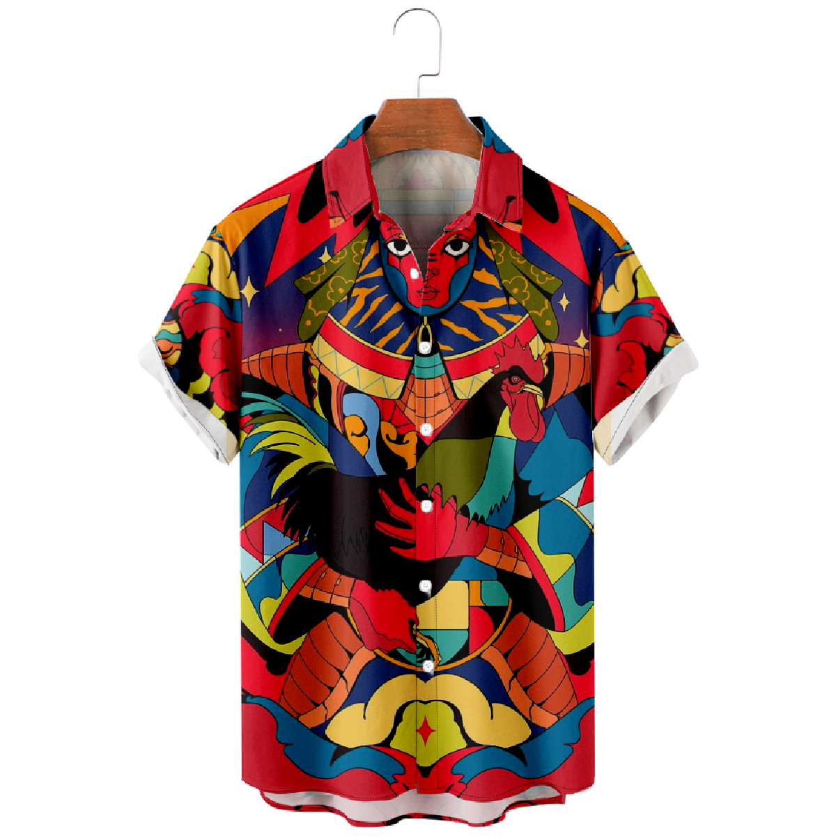 Mens Ethnic Hawaiian Shirt Button Up Short Sleeve Regular Fit Quick Dry