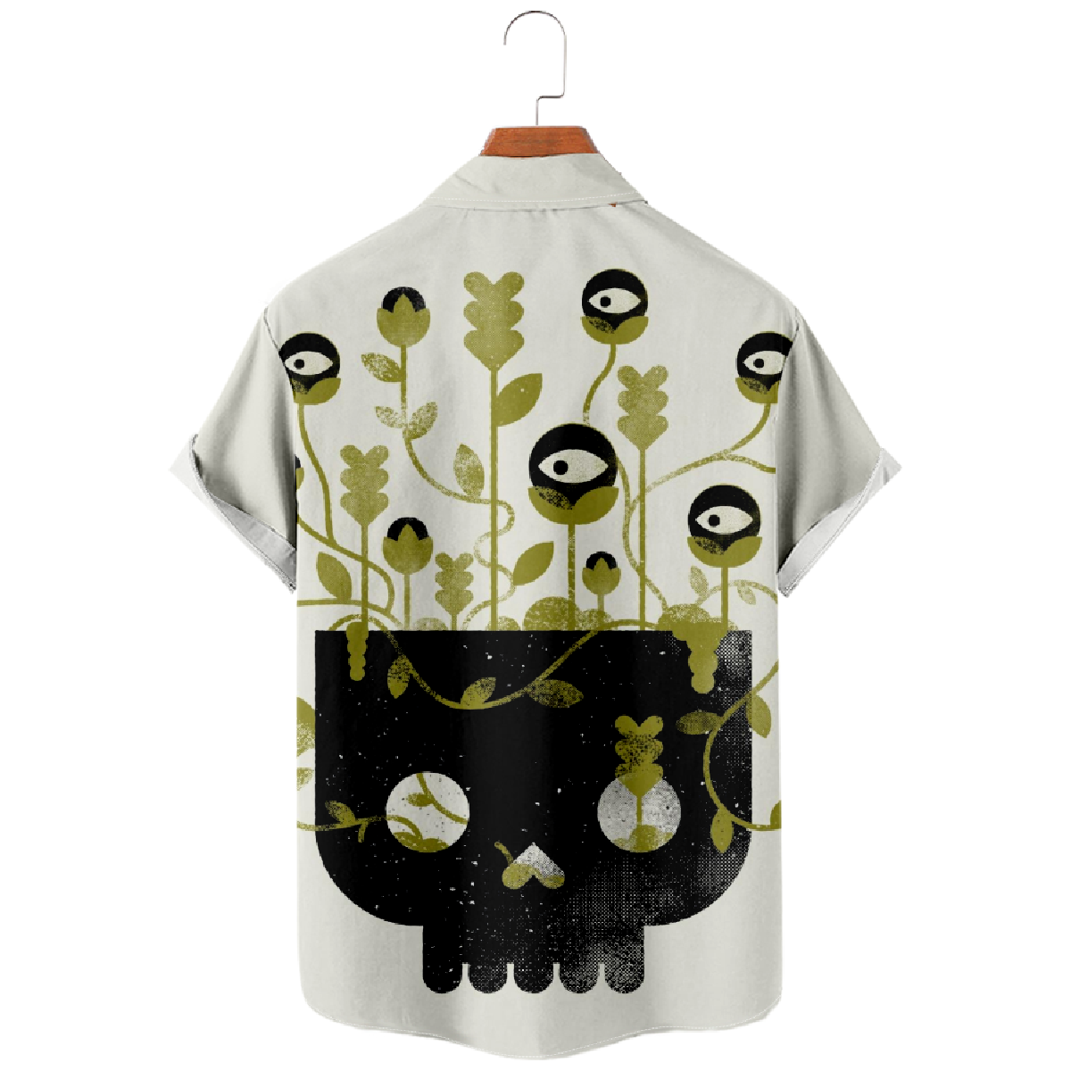 Plant Graphic Print Button Up Shirt Men's Short Sleeve Shirt Casual Shirt