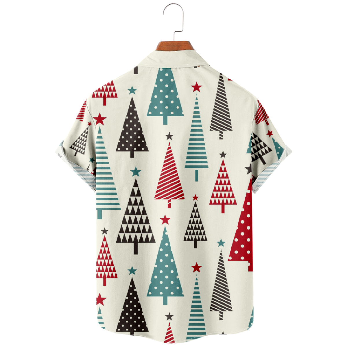 Christmas Tree Hawaiian Shirt Men's Button Up Shirt Short Sleeve Regular Fit