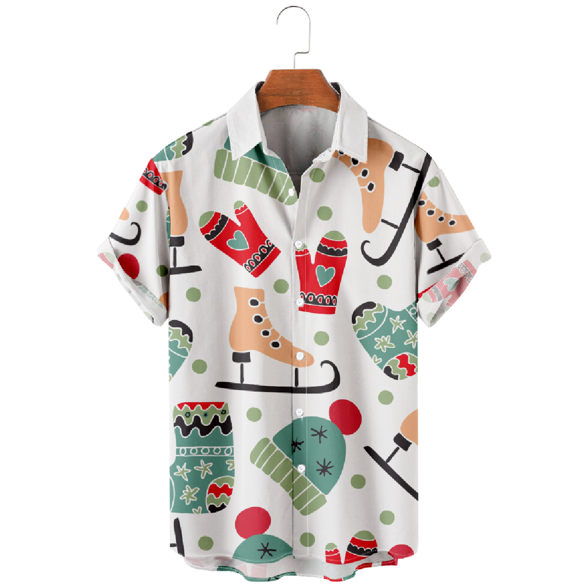 Christmas Hawaiian Shirt Men's Button Up Shirt Short Sleeve Regular Fit