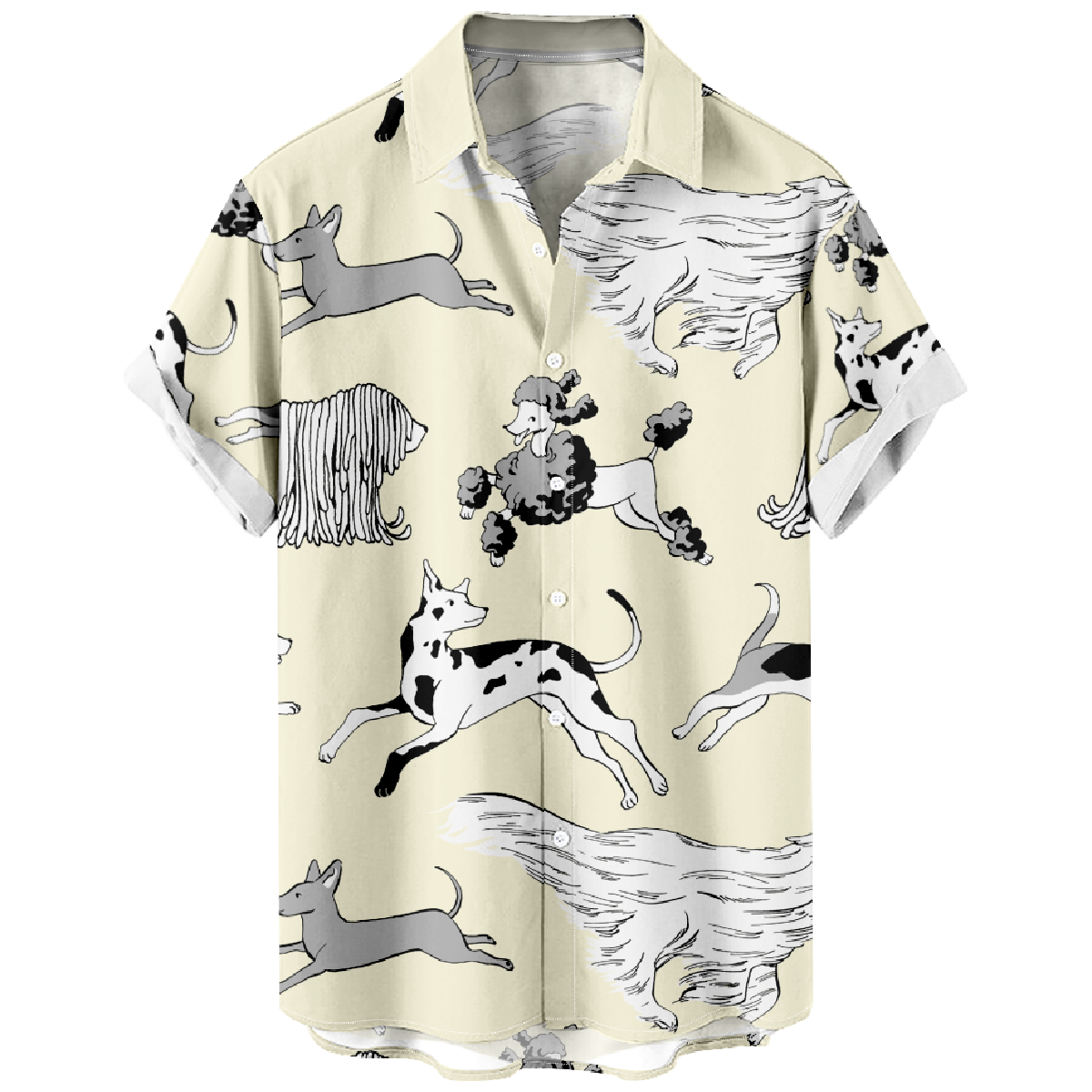 Dog Allover Print Hawaiian Shirt Men's Summer Button Shirt Short Sleeve