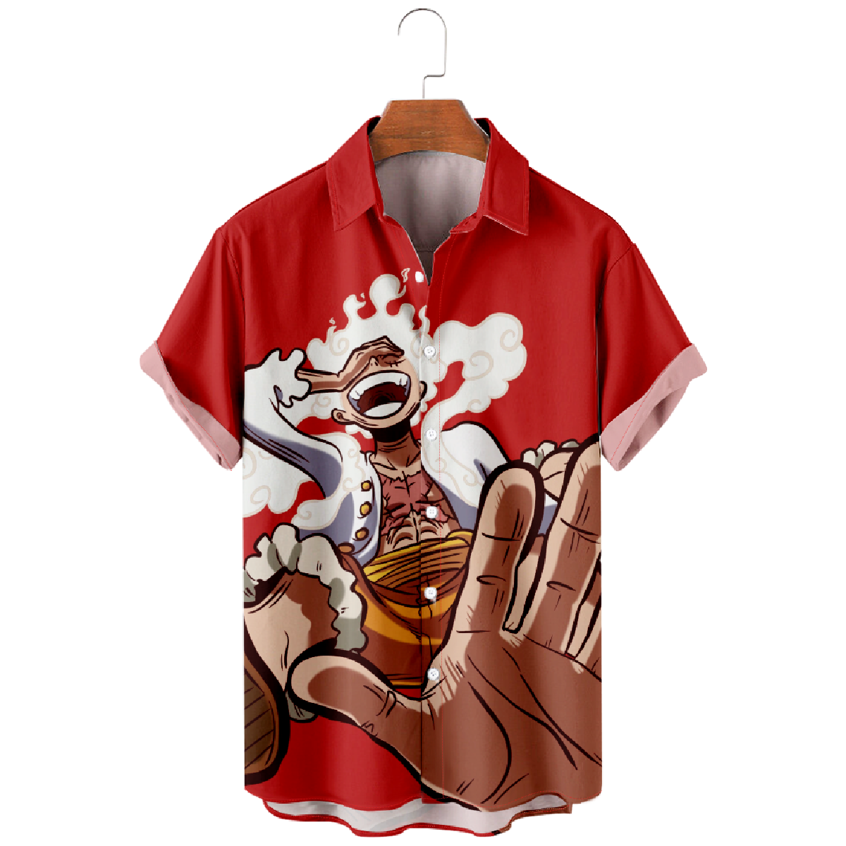 Monkey D. Luffy Button Up Shirt Mens Short Sleeve Shirt Regular Fit Pop Shirt