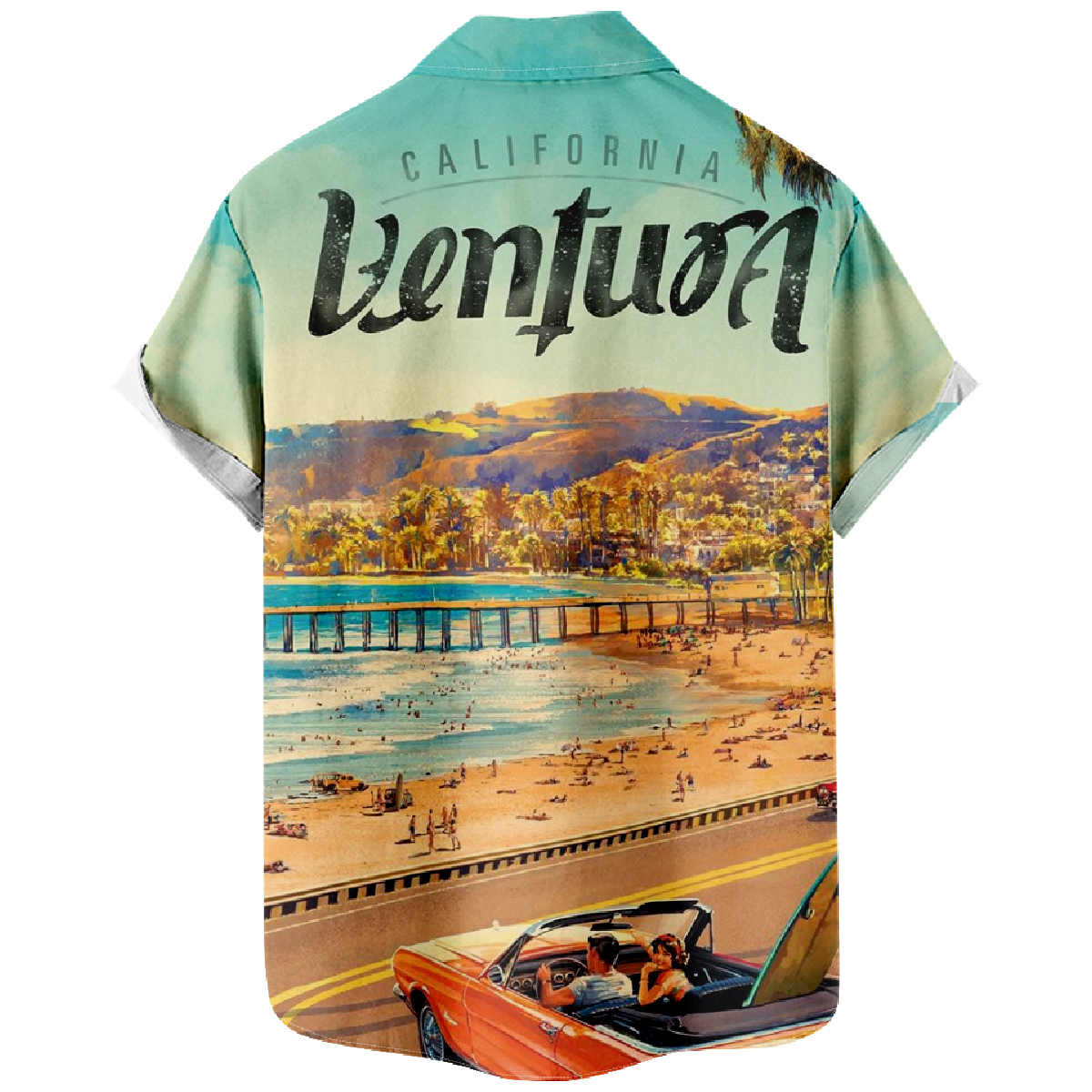 California Ventura Short Sleeve Shirt Men's Button Shirt Summer Tops Breathable