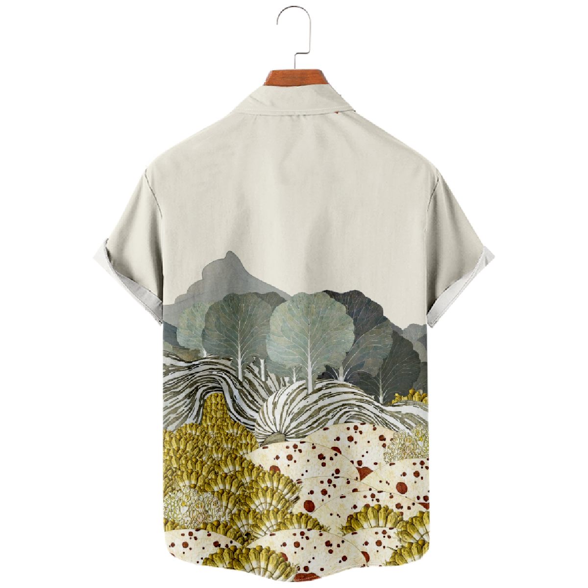 Plant Graphic Print Button Up Shirt Men's Short Sleeve Shirt Casual Shirt