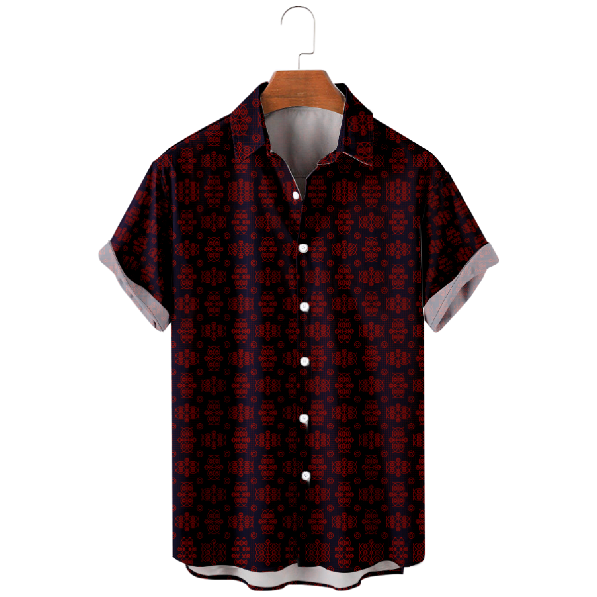 Owl Pattern Print Button Up Shirt Men's Owl Hawaiian Shirt Short Sleeve