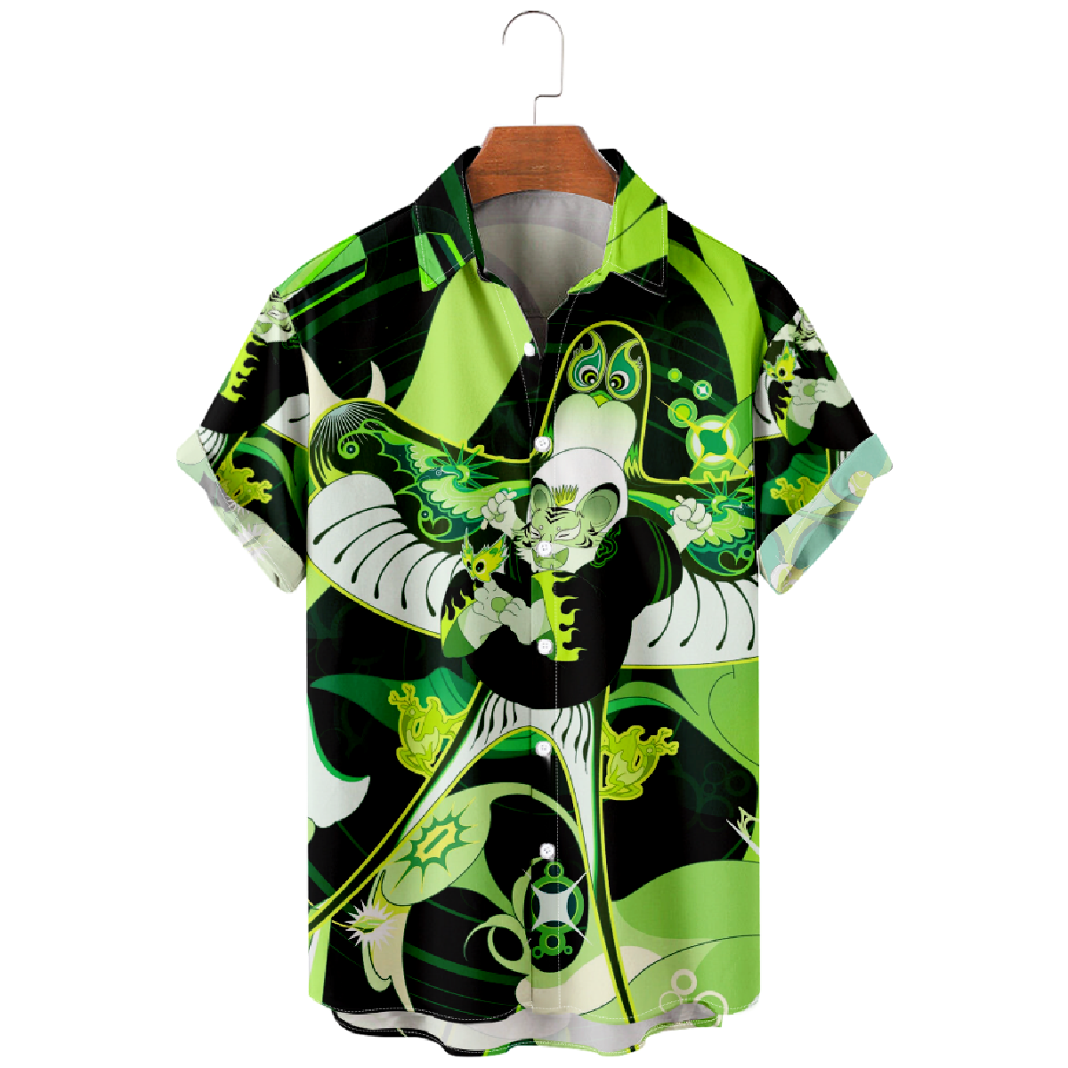Kite Graphic Print Hawaiian Shirt Men's Button Up Shirt Short Sleeve Regular Fit