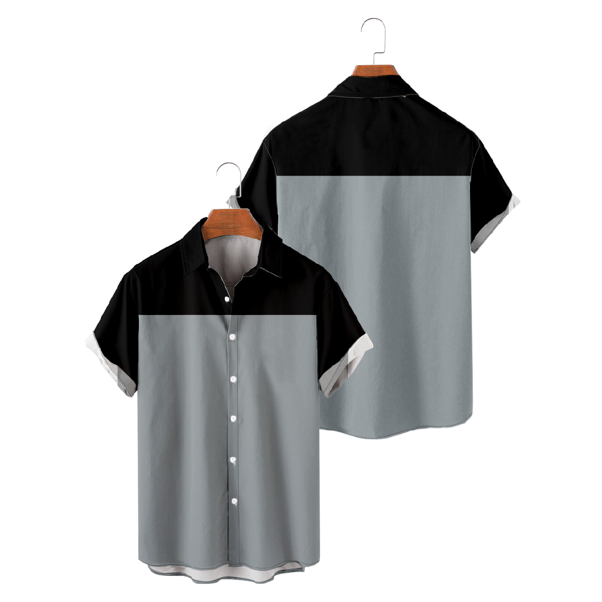 Mens American Football Las Vegas Black and Silver Button Up Shirt Short Sleeve Regular Fit Breathable Shirt