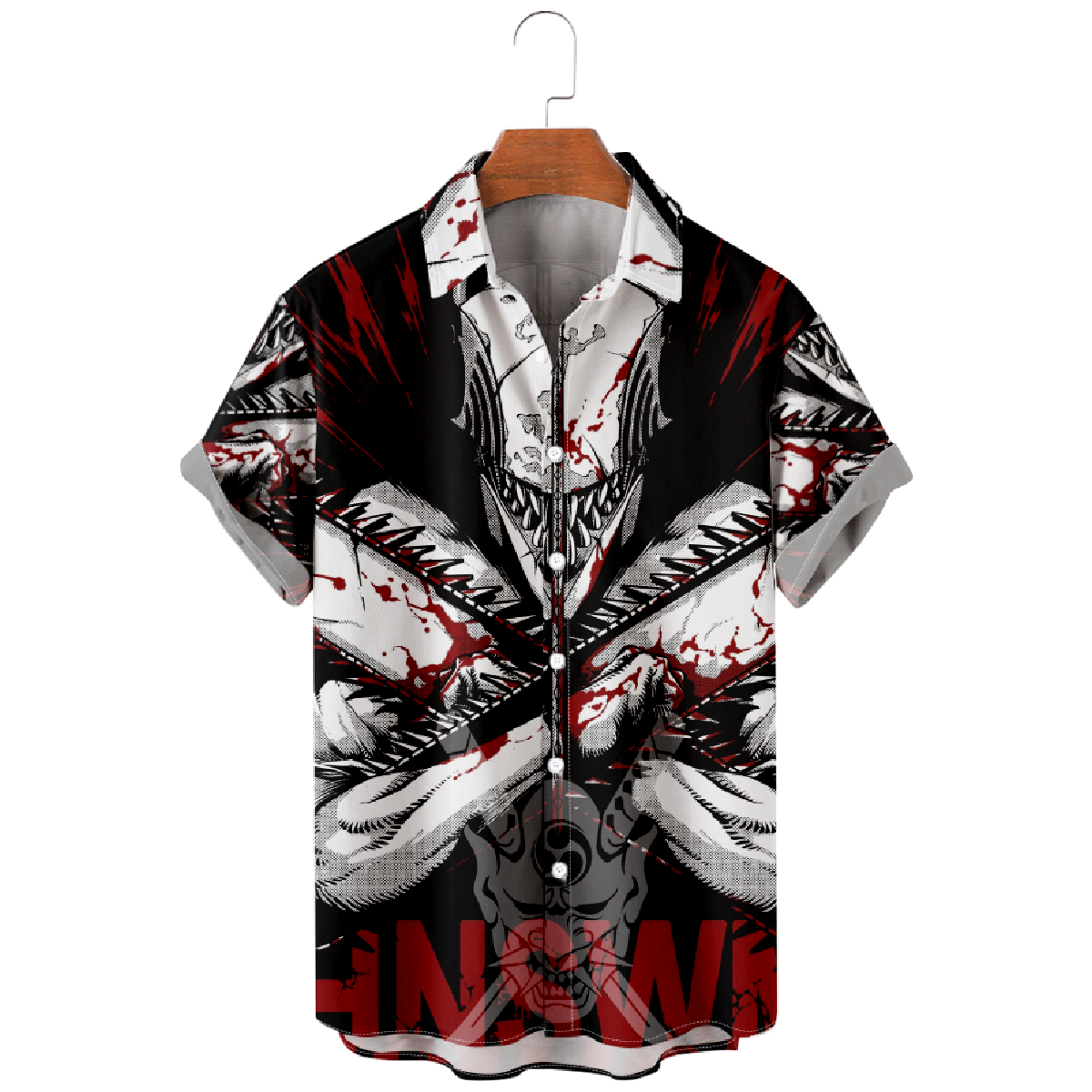 Chainsaw Man Button Up Shirt Mens Short Sleeve Shirt Regular Fit Pop Shirt