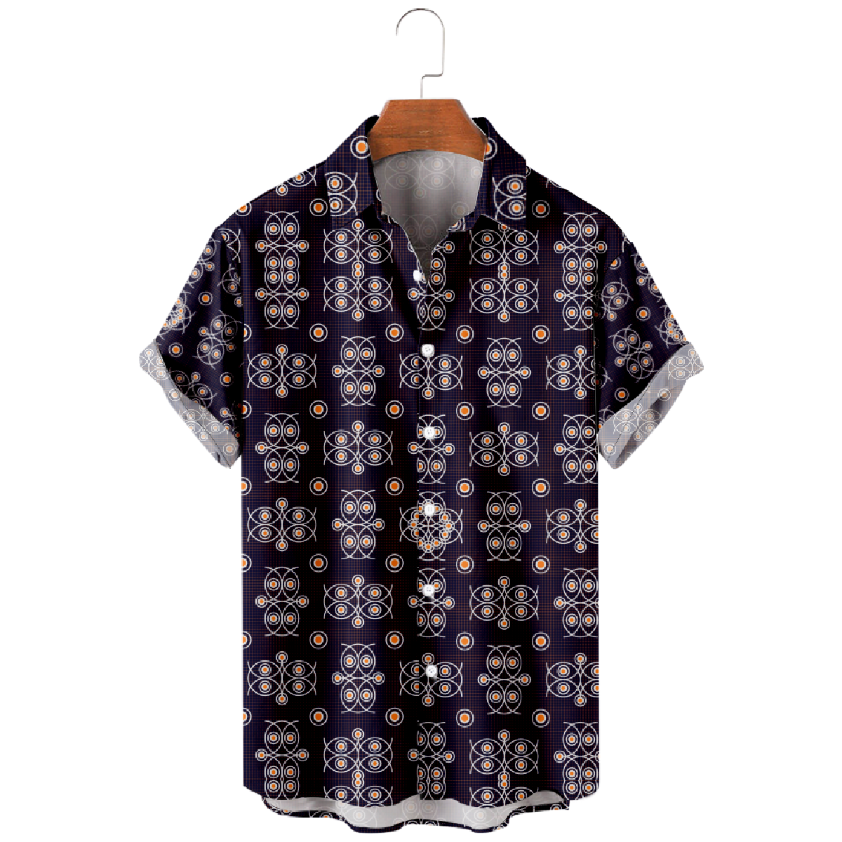 Owl Pattern Print Button Up Shirt Men's Owl Hawaiian Shirt Short Sleeve
