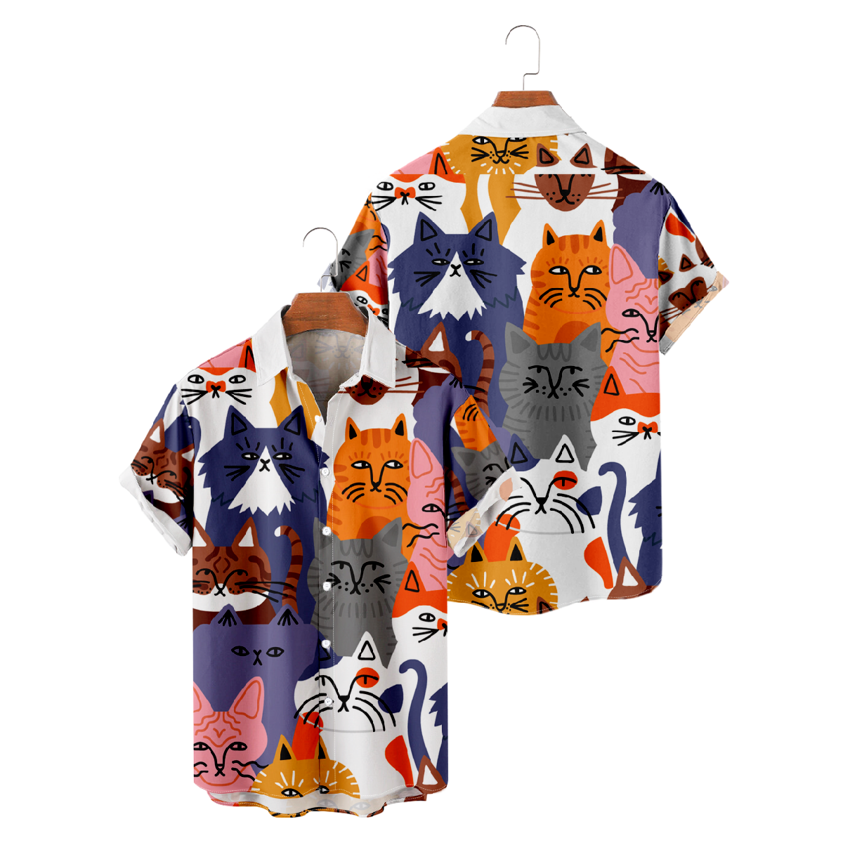 Cat Hawaiian Shirt Men's Short Sleeve Shirt Summer Tops