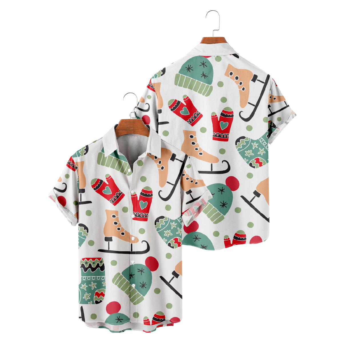 Christmas Hawaiian Shirt Men's Button Up Shirt Short Sleeve Regular Fit