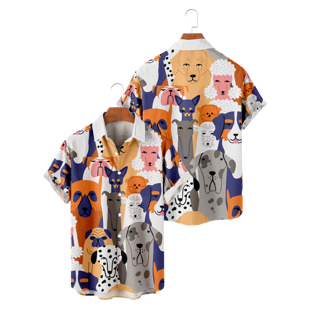 Dog Hawaiian Shirt Men's Short Sleeve Shirt Summer Tops