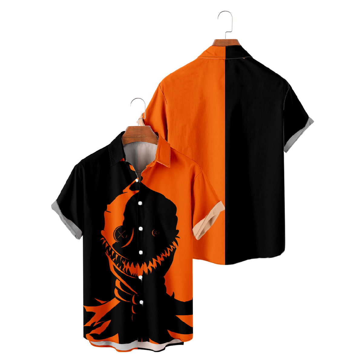 Scarecrow Button Up Shirt Halloween Costume Mens Hawaiian Shirt Short Sleeve Regular Fit