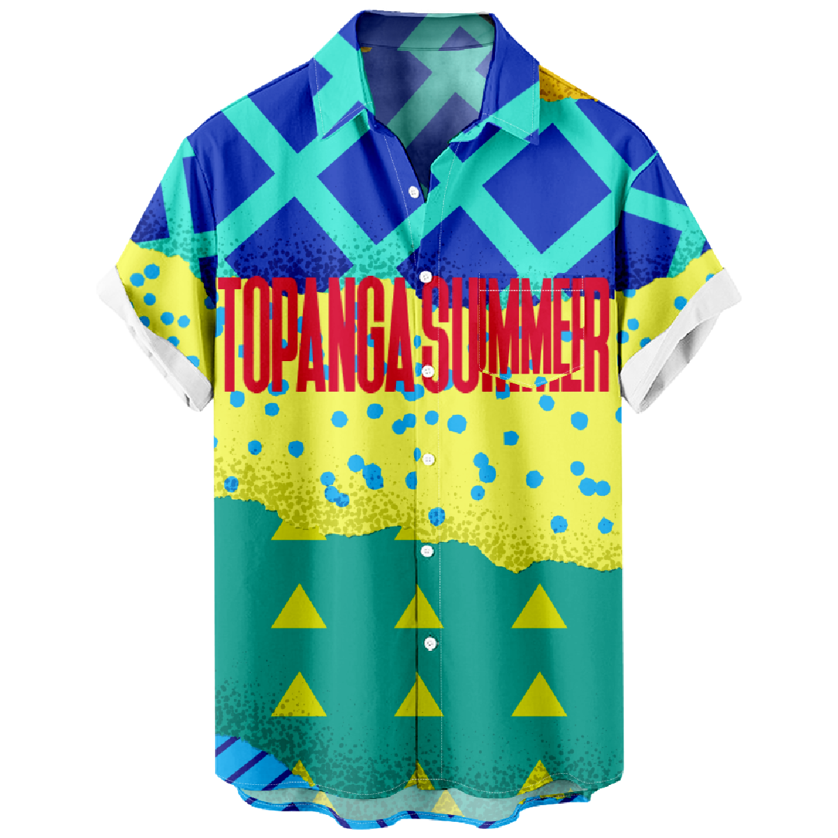 California Topanga Short Sleeve Shirt Men's Button Shirt Summer Hawaiian Tops