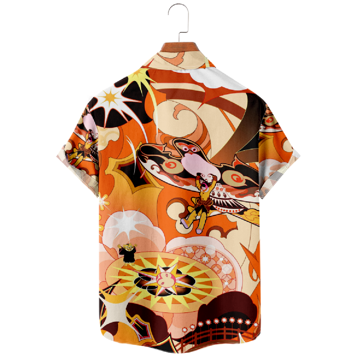 Kite Graphic Print Hawaiian Shirt Men's Button Up Shirt Short Sleeve Regular Fit