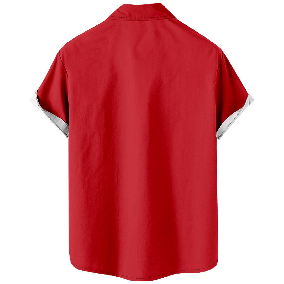 Red and Yellow Striped Shirt Men's Short Sleeve Shirt Button Up Shirt