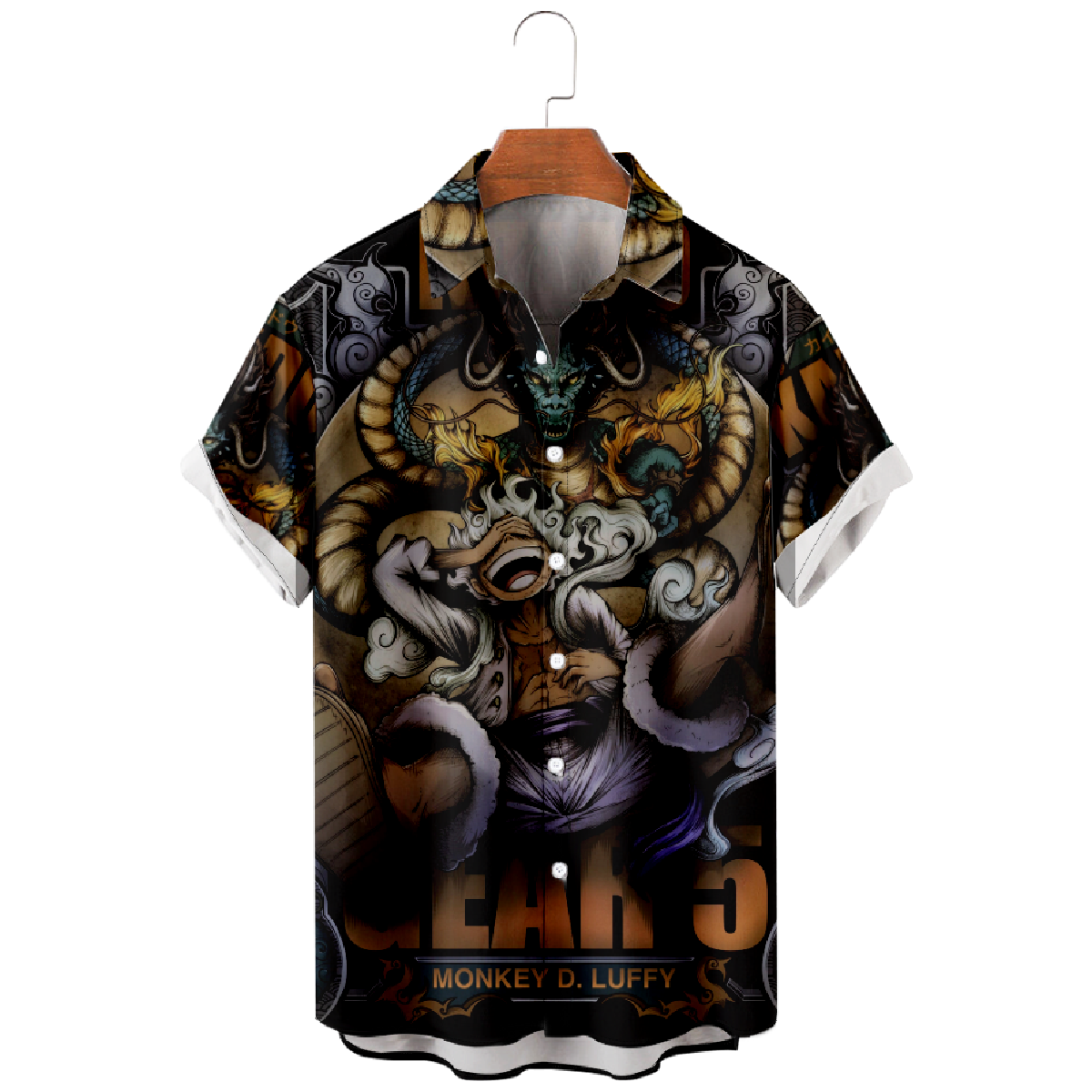 Monkey D. Luffy Button Up Shirt Mens Short Sleeve Shirt Regular Fit Pop Shirt