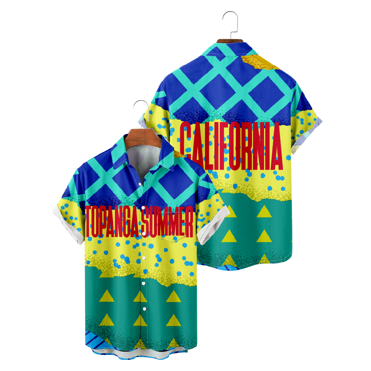 California Topanga Short Sleeve Shirt Men's Button Shirt Summer Hawaiian Tops