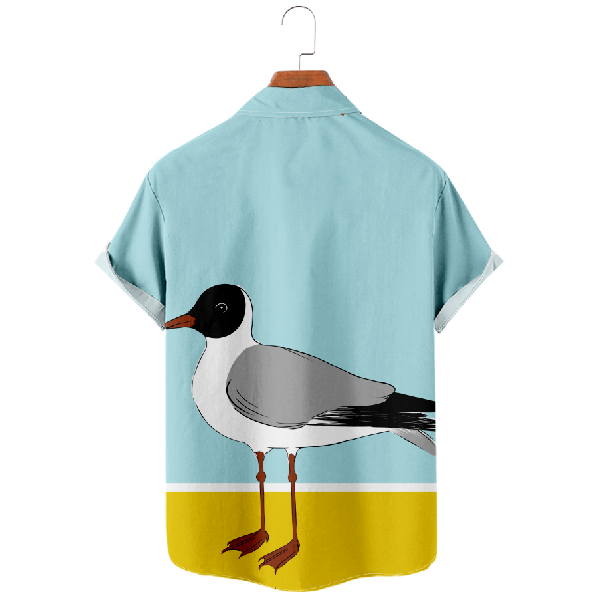 Men's Seagull Print Hawaiian Button Up Shirt Fashion Shirt Short Sleeve Regular Fit