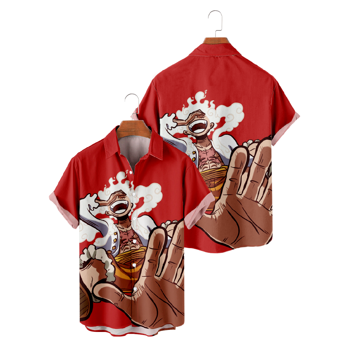 Monkey D. Luffy Button Up Shirt Mens Short Sleeve Shirt Regular Fit Pop Shirt