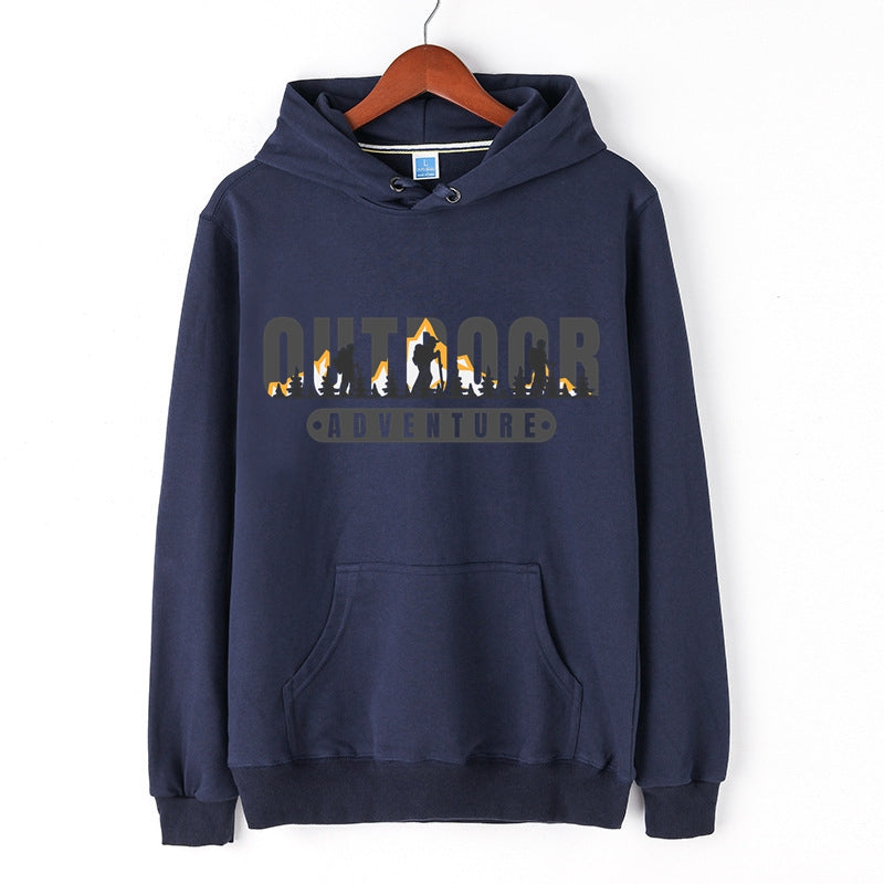 Outdoor Adventure Creative Graphic Print Hoodie for Men Adventure Pullover