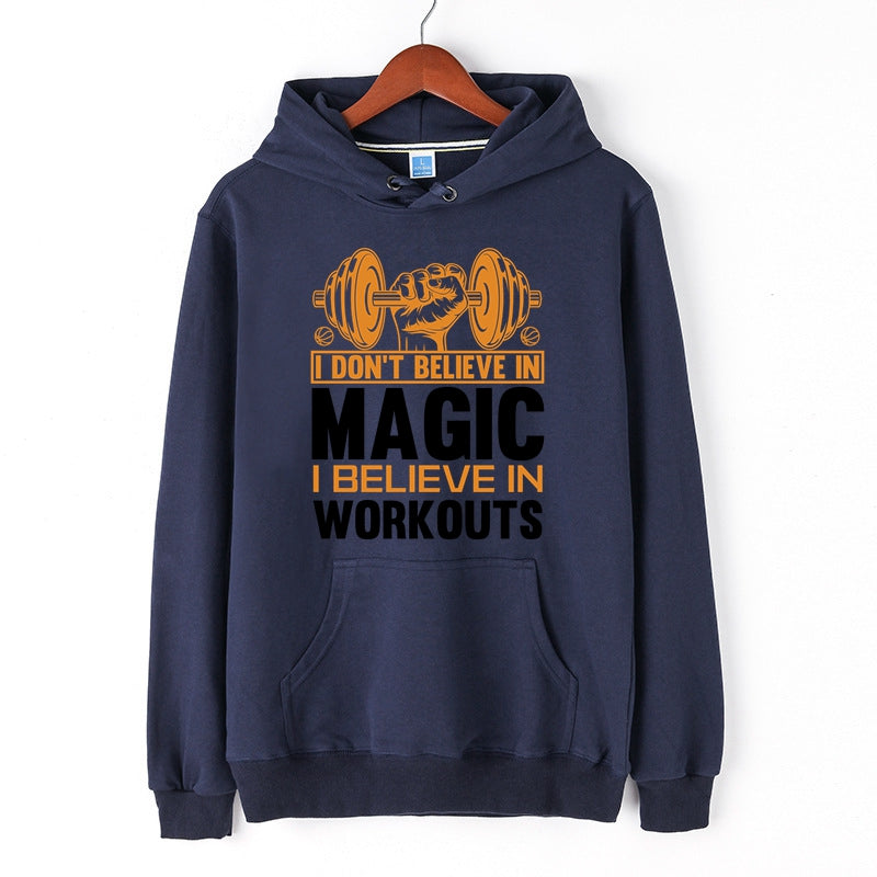 Workouts Hoodie for Men Workouts Letter Print Pullover Gym Tops