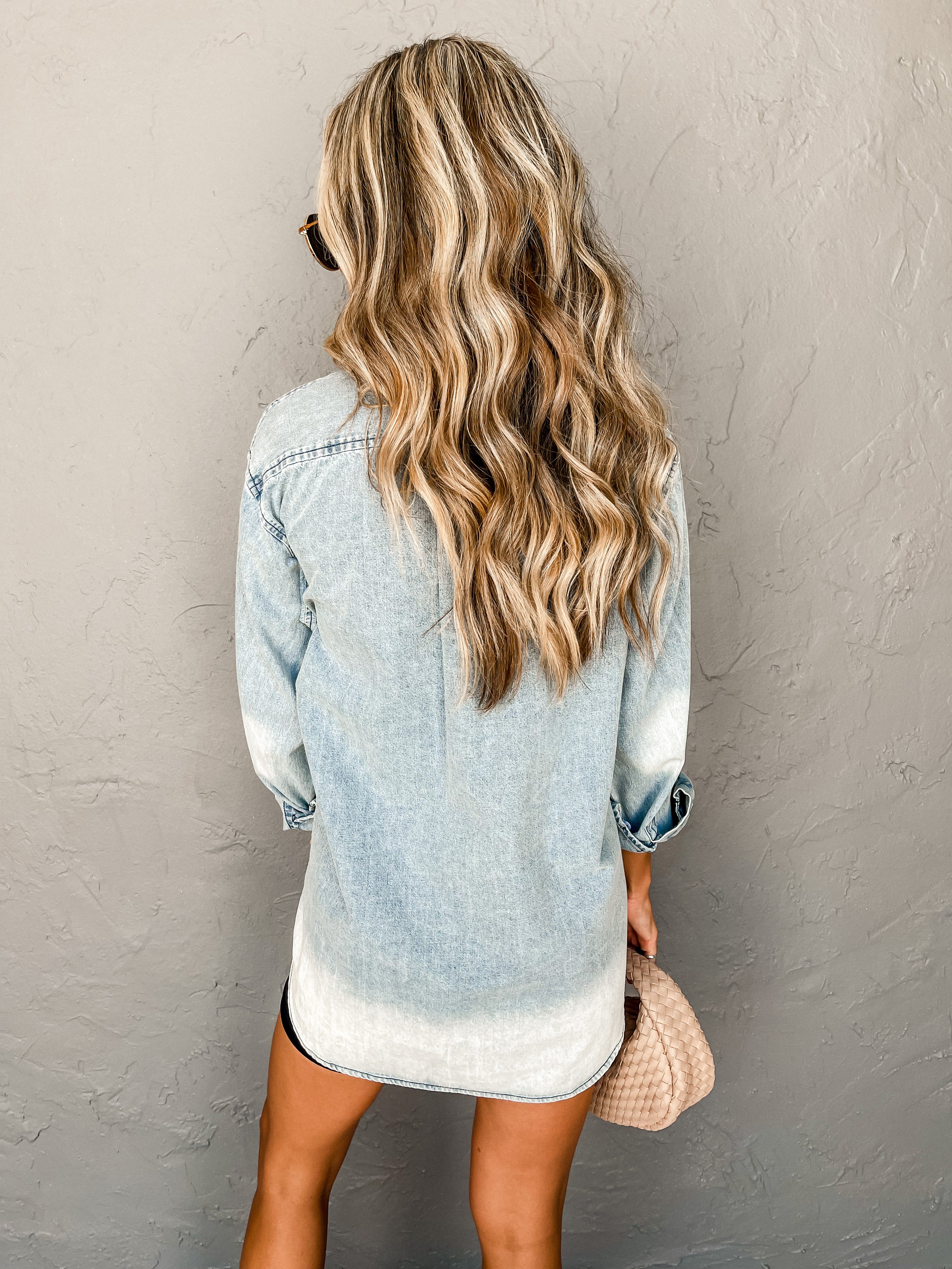 Radiant Road Denim Button Front Top