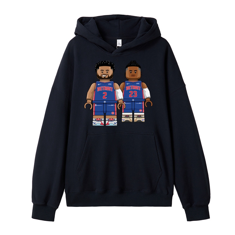 Men's Basketball Hoodie Detroit Basketball Team Cotton Made Regular Fit