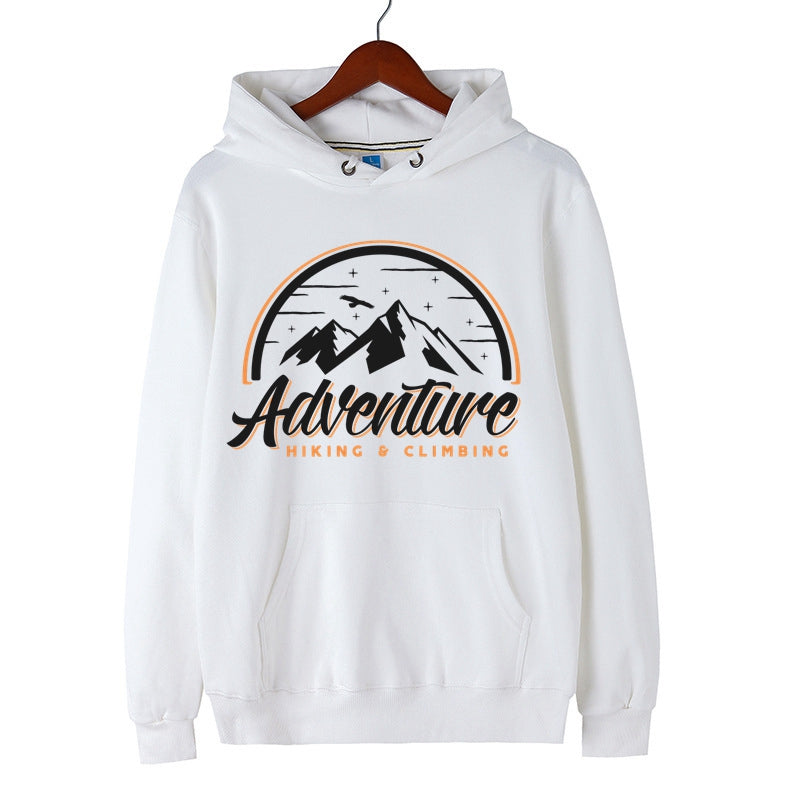 Adventure Classic Hoodie Hiking and Climbing Letter Print Pullover for Men