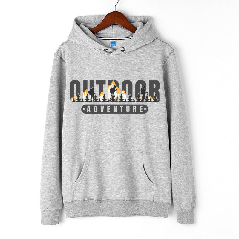 Outdoor Adventure Creative Graphic Print Hoodie for Men Adventure Pullover