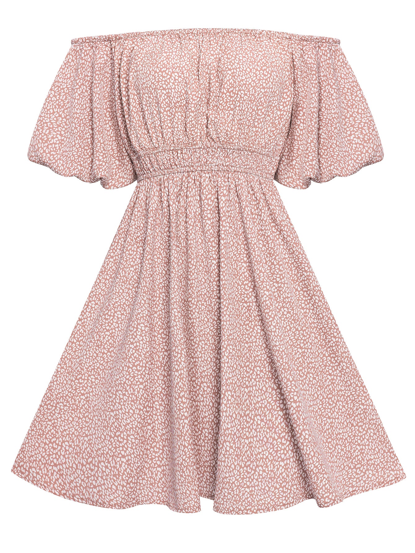 Women Off Shoulder Floral Print Waisted Dress