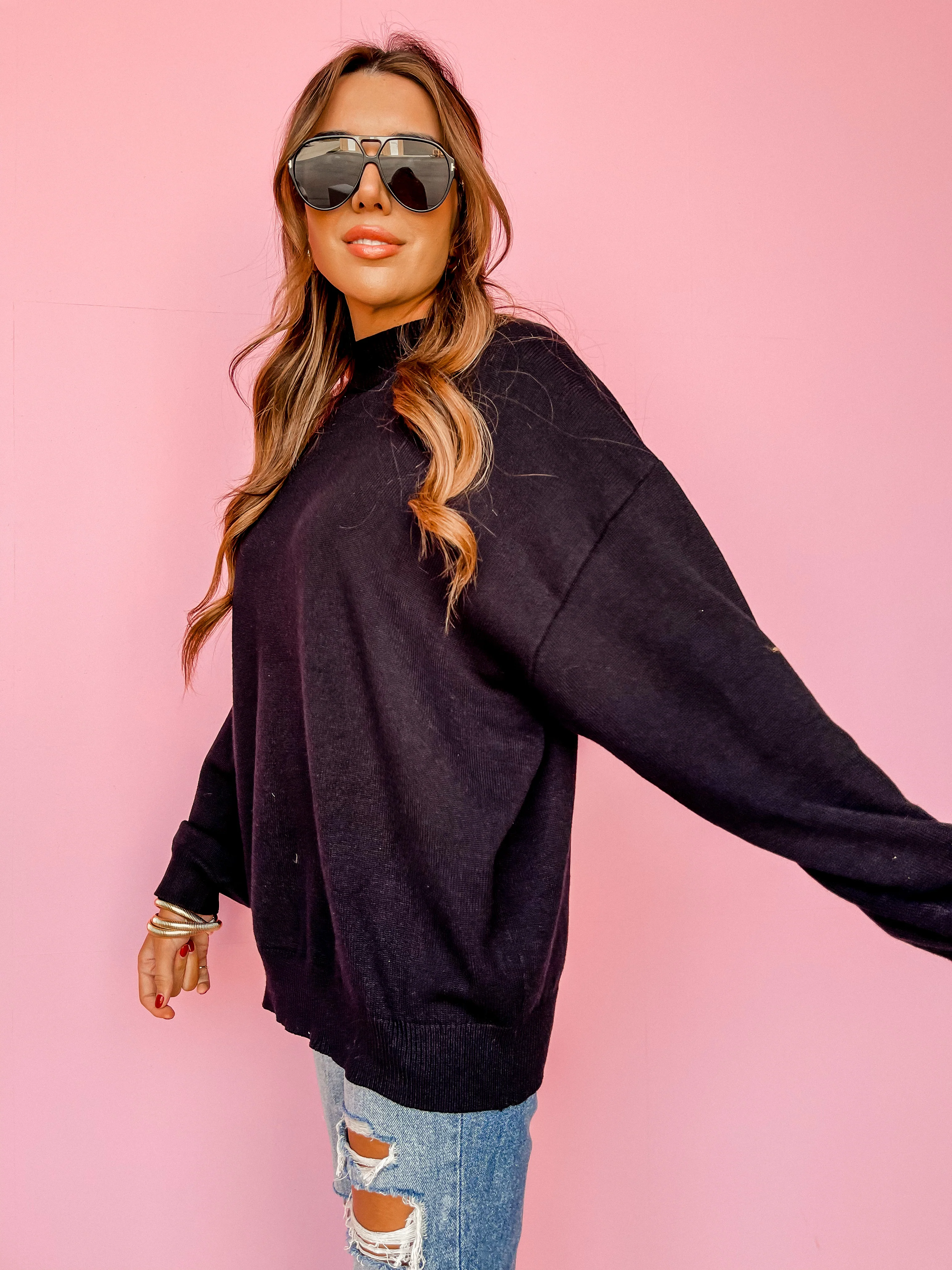 So Unbothered Mock Neck Sweater