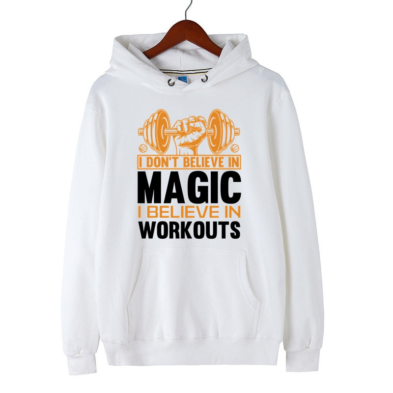 Workouts Hoodie for Men Workouts Letter Print Pullover Gym Tops