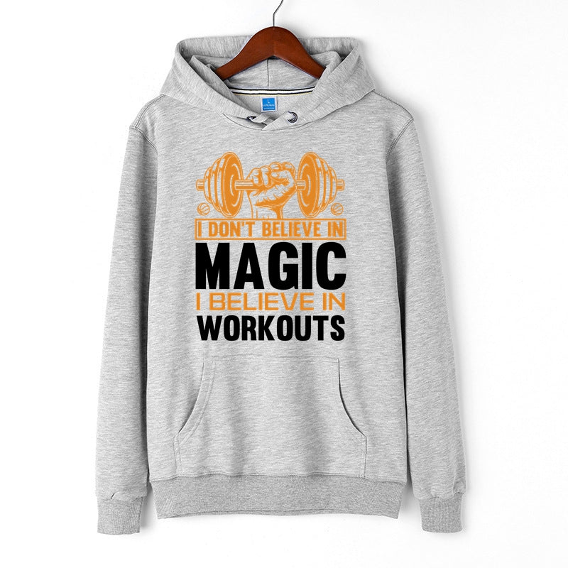 Workouts Hoodie for Men Workouts Letter Print Pullover Gym Tops