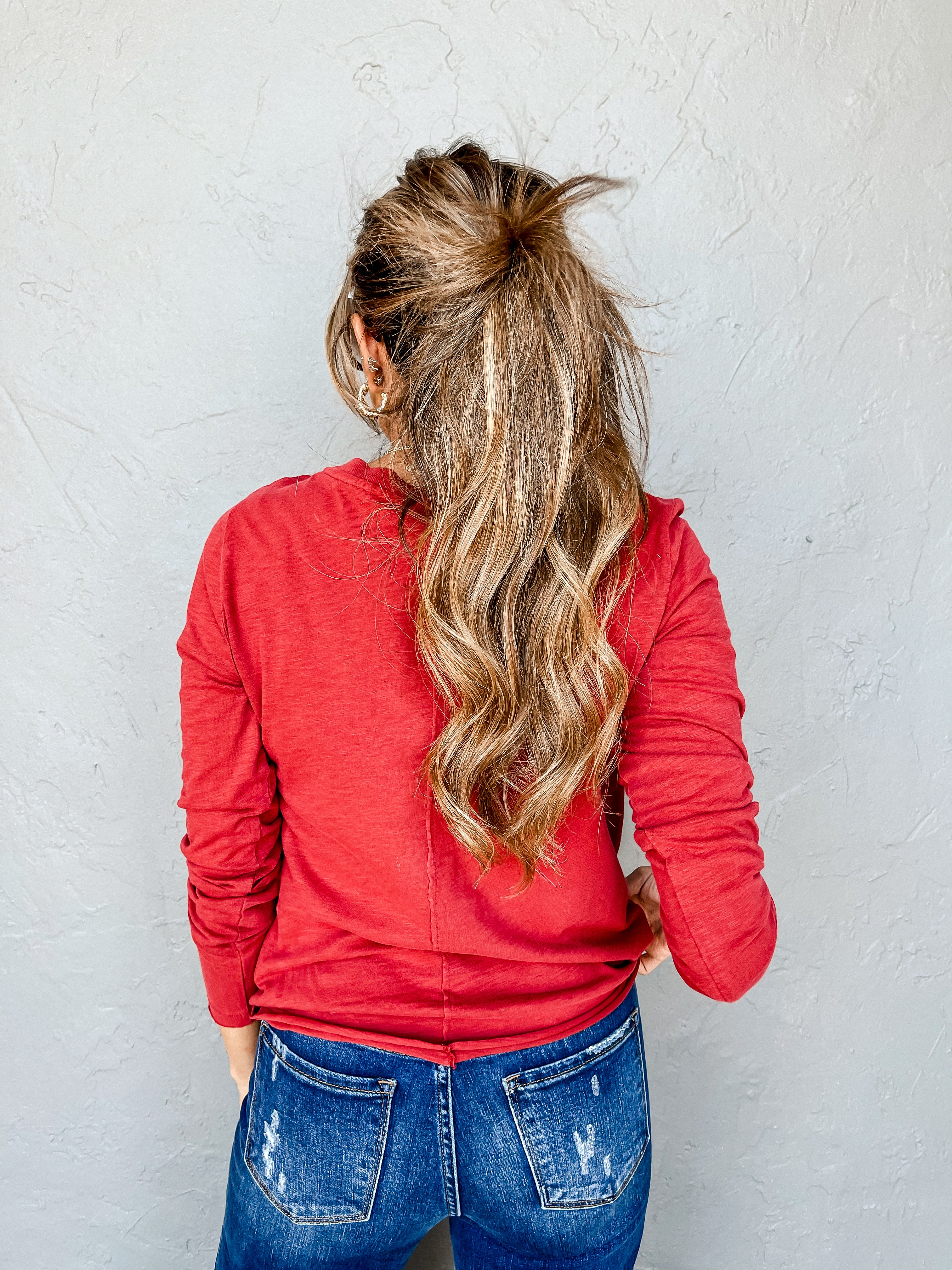 [Z Supply] Dream Slub Long Sleeve Tee-Ruby