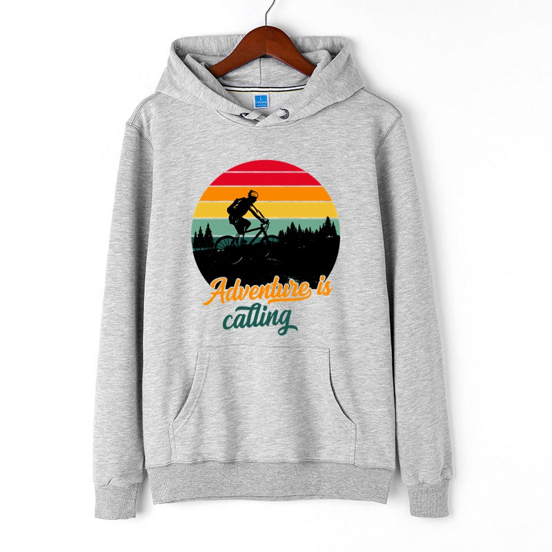 Cycling Hoodie Enjoy Riding Graphic Print  Pullover for Men