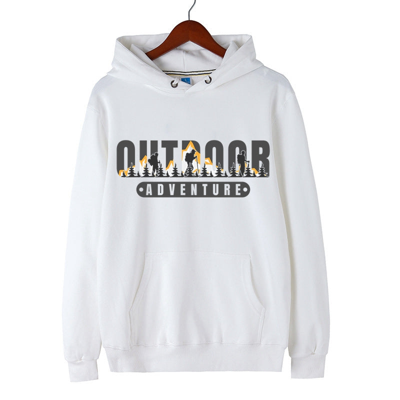 Outdoor Adventure Creative Graphic Print Hoodie for Men Adventure Pullover