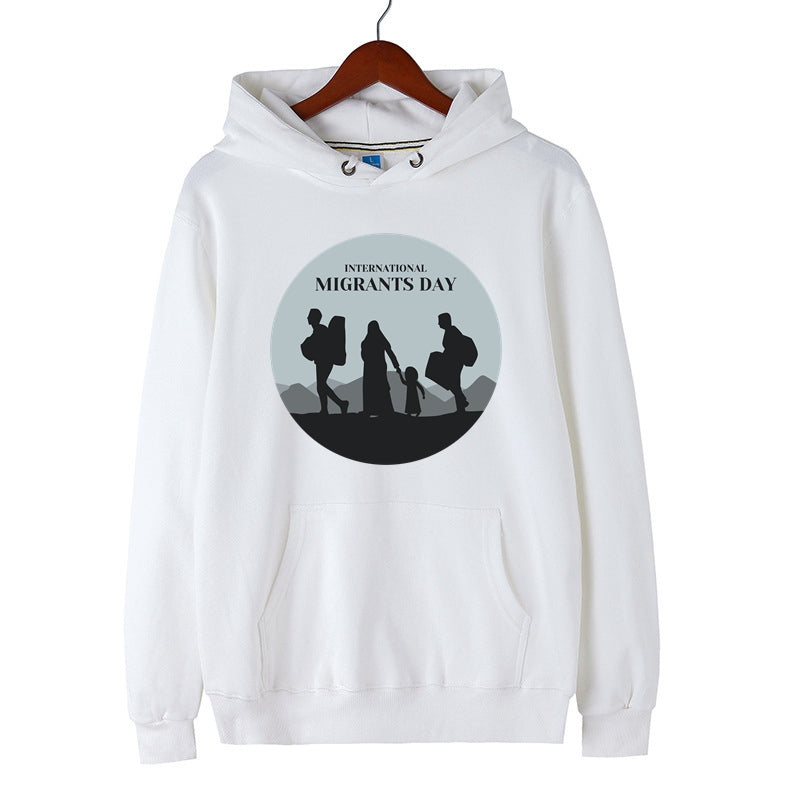 International Migrants Day Hoodie Drawstring Pullover for Men
