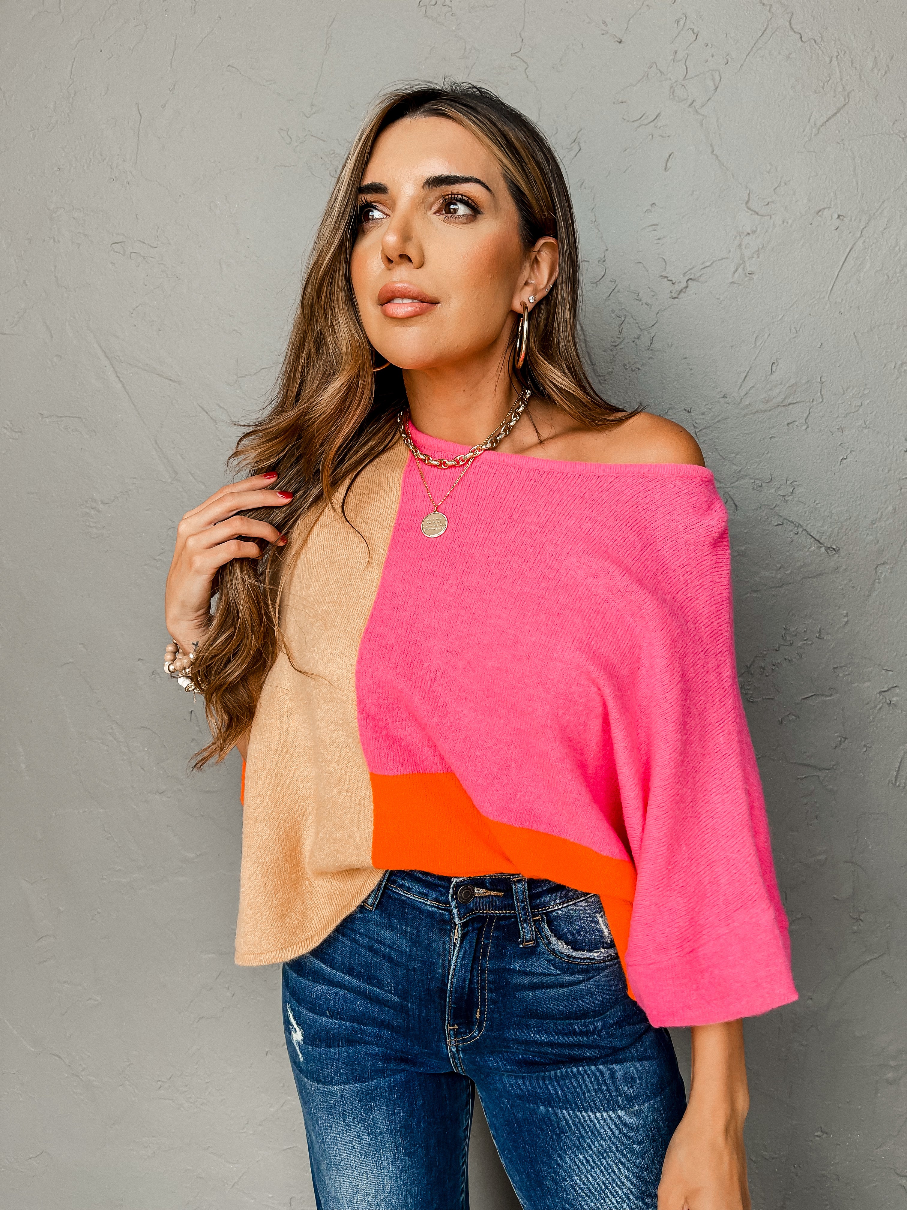 Comfy Charisma Color Block Dolman Sweater