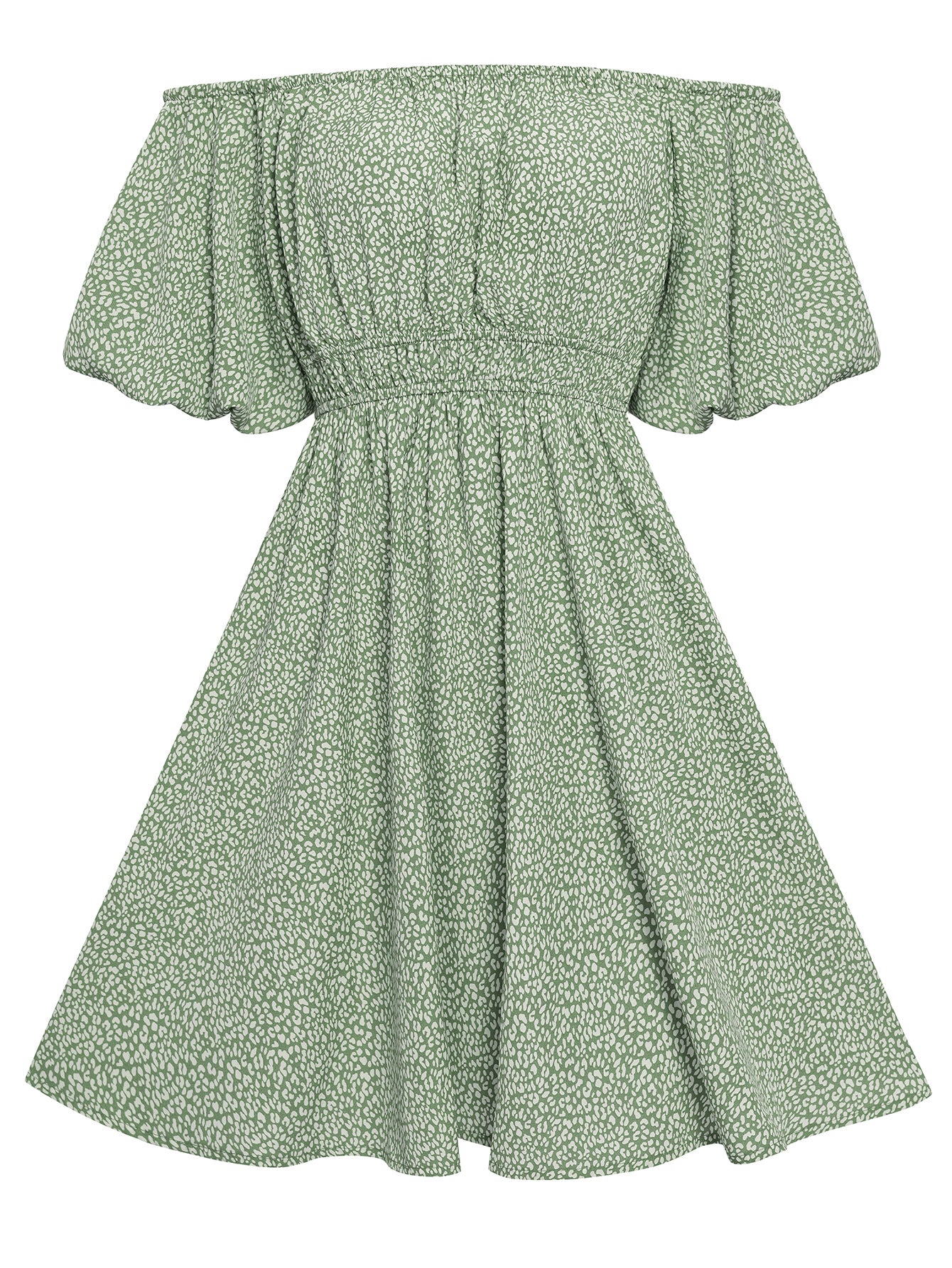 Women Off Shoulder Floral Print Waisted Dress