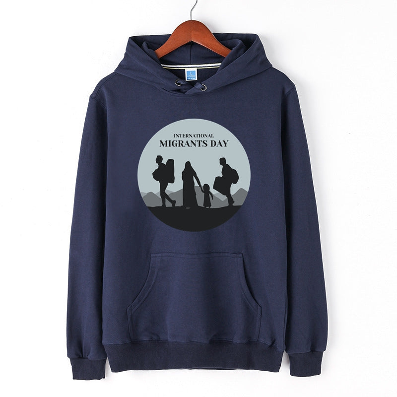 International Migrants Day Hoodie Drawstring Pullover for Men
