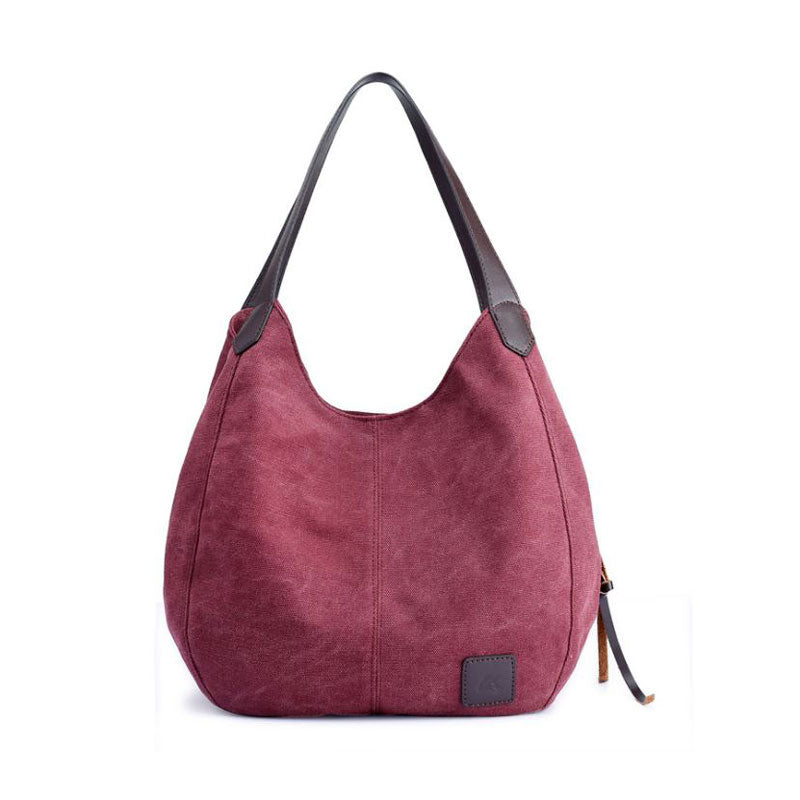 Canvas Hobo Bag Top Handle Handbag Travel Bag Shopping Bag for Women