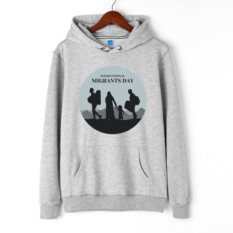 International Migrants Day Hoodie Drawstring Pullover for Men